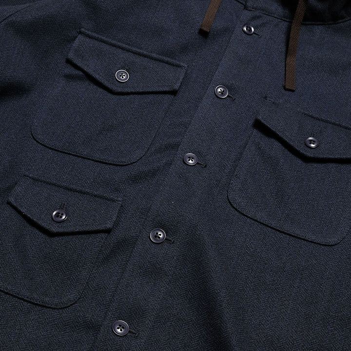 MODMNT - TWEED KNIT HOODED SHIRT - NA25F1I014