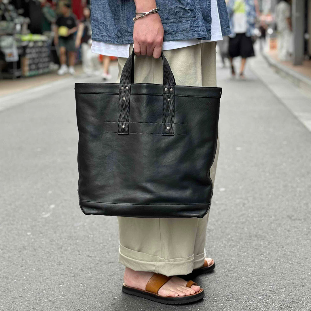 T.T - LOT.023 - COAL BAG HORSE LEATHER - BLACK LEATHER - TTSS26023-LBK
