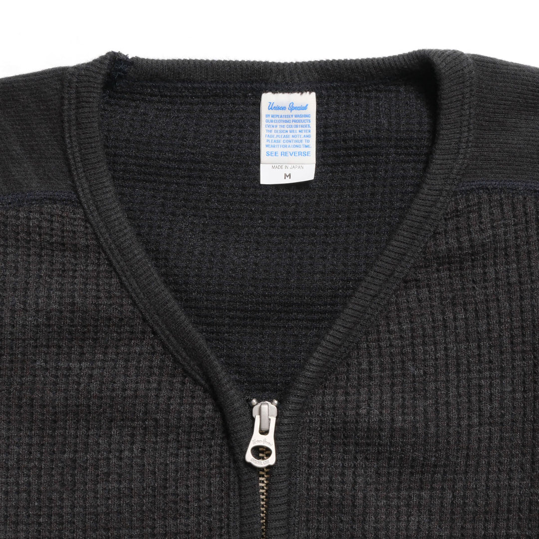 Unison Special - WOOL WAFFLE ZIP CARDIGAN - US013-074