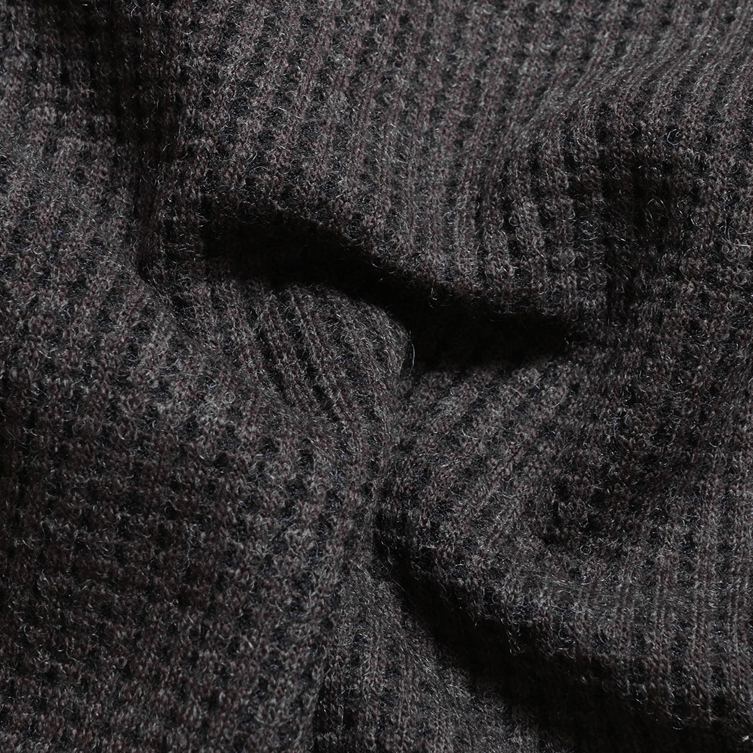 Unison Special - WOOL WAFFLE ZIP CARDIGAN - US013-074