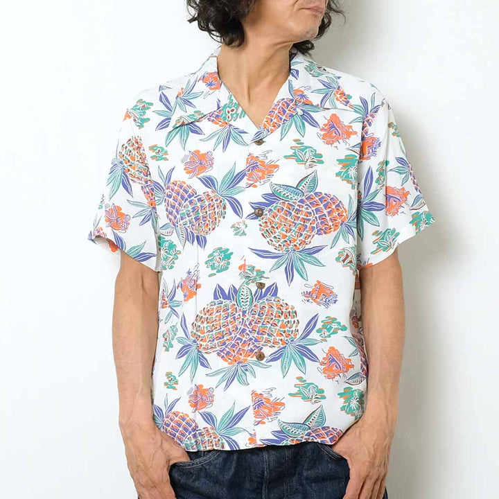 SUN SURF<br>S/S RAYON HAWAIIAN SHIRT "PINEAPPLE"