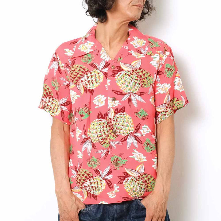 SUN SURF<br>S/S RAYON HAWAIIAN SHIRT "PINEAPPLE"