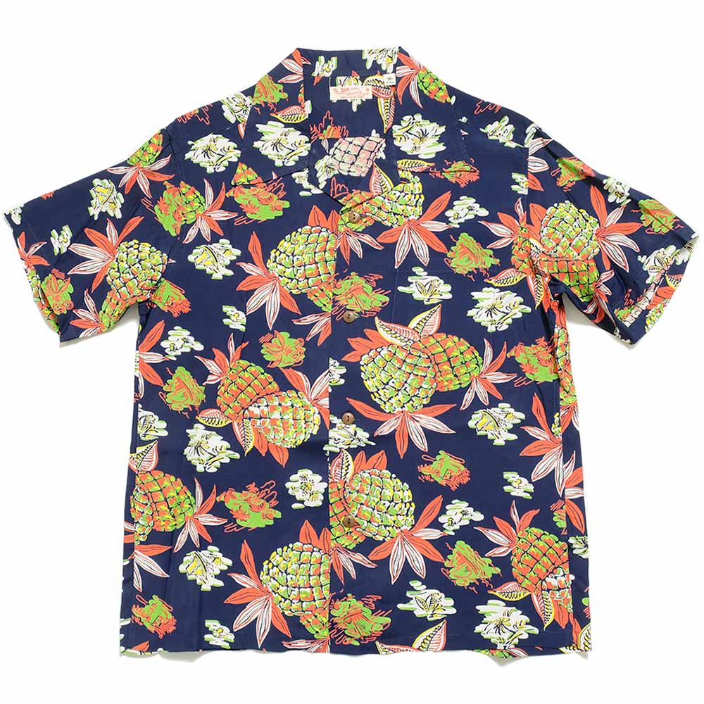 SUN SURF<br>S/S RAYON HAWAIIAN SHIRT "PINEAPPLE"