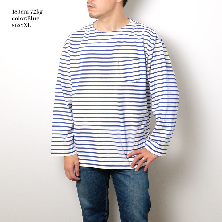 BURGUS PLUS - L/S Wide Basque Shirts - Border - HBP-025BD