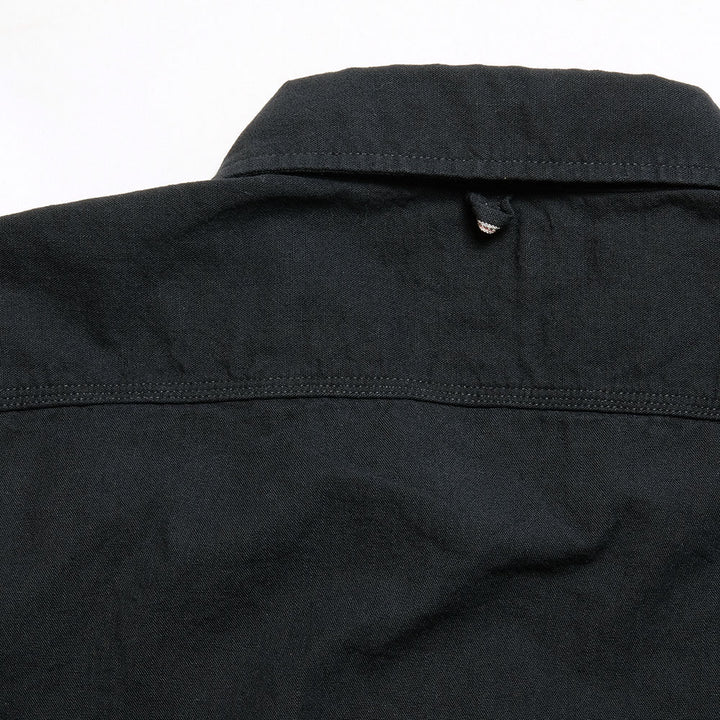 BURGUS PLUS - S/S Black × Black Chambray Work Shirt - HBP300CHBS