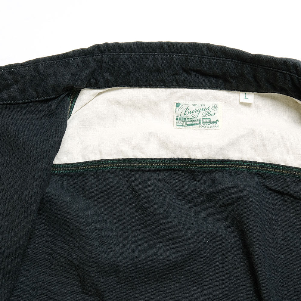 BURGUS PLUS - S/S Black × Black Chambray Work Shirt - HBP300CHBS
