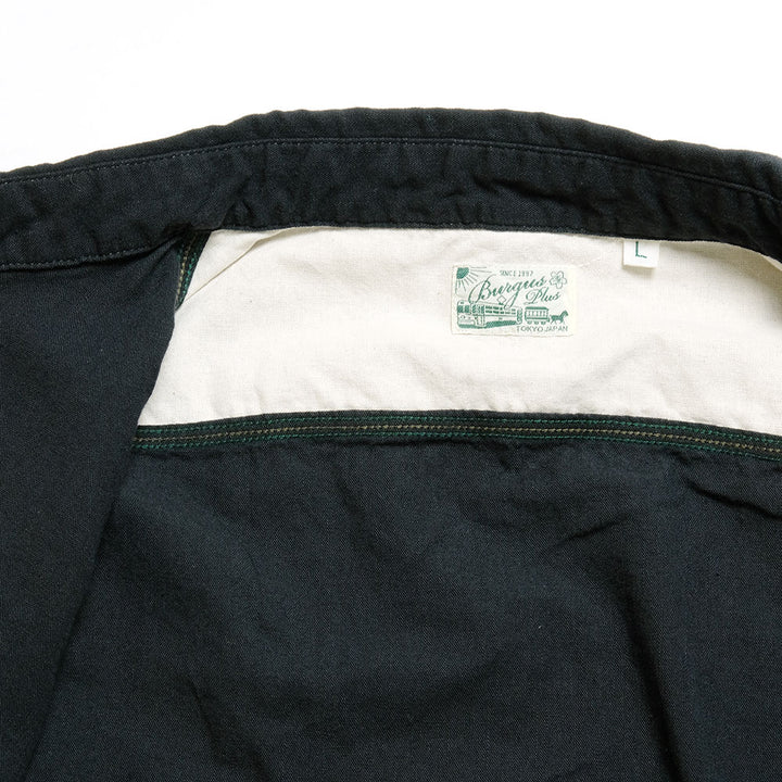 BURGUS PLUS - S/S Black × Black Chambray Work Shirt - HBP300CHBS
