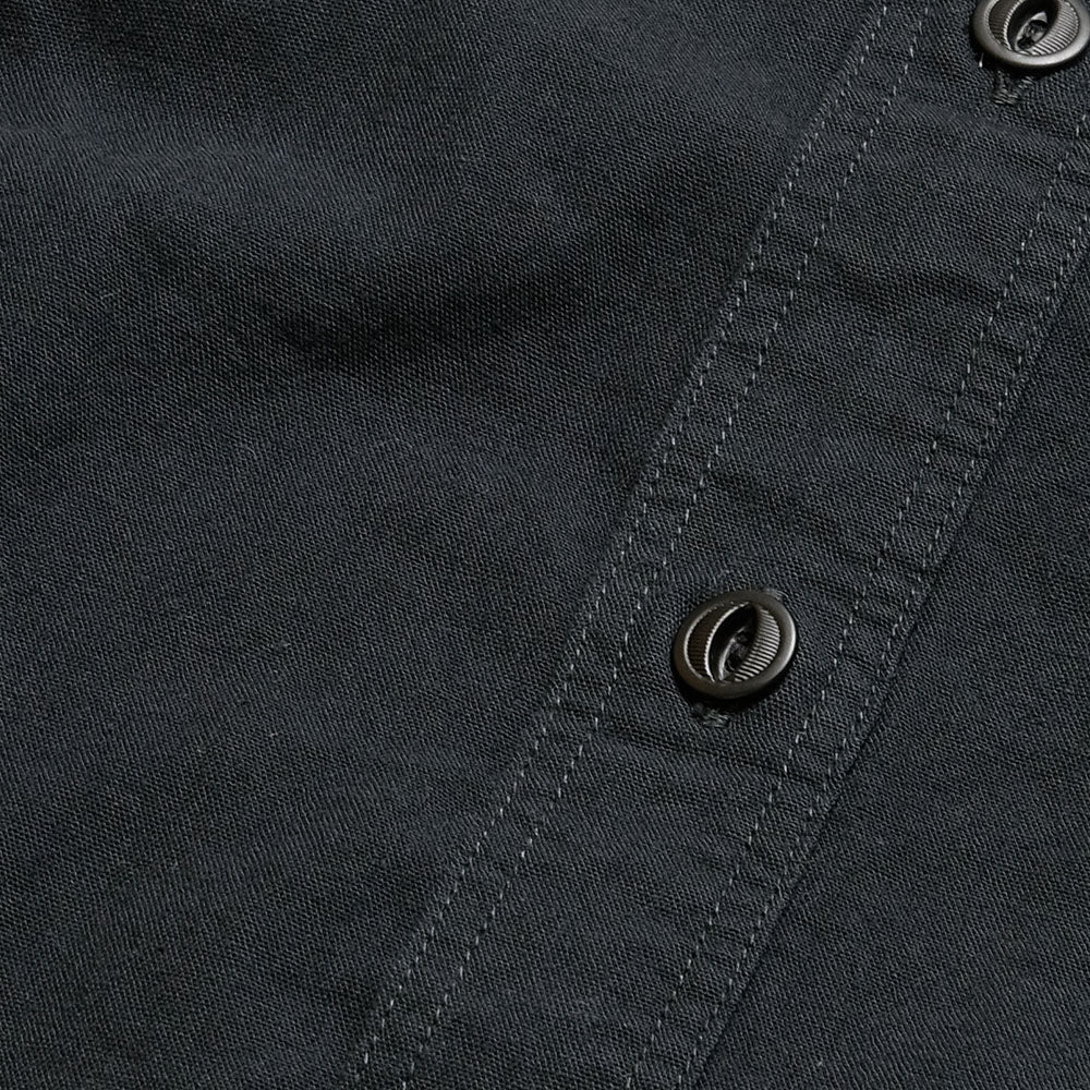 BURGUS PLUS - S/S Black × Black Chambray Work Shirt - HBP300CHBS