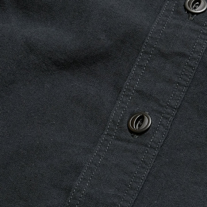 BURGUS PLUS - S/S Black × Black Chambray Work Shirt - HBP300CHBS