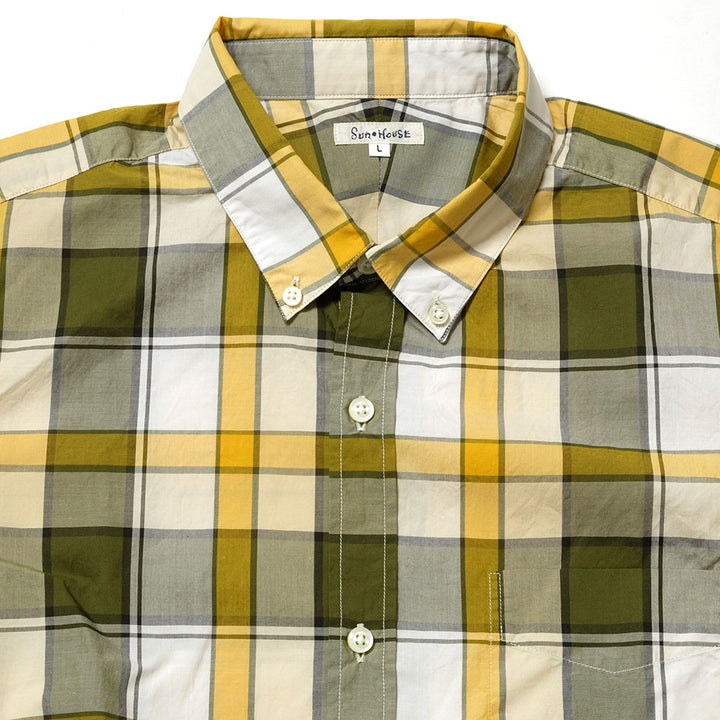 SUN HOUSE - S/S Poplin Madras Check BD Shirt